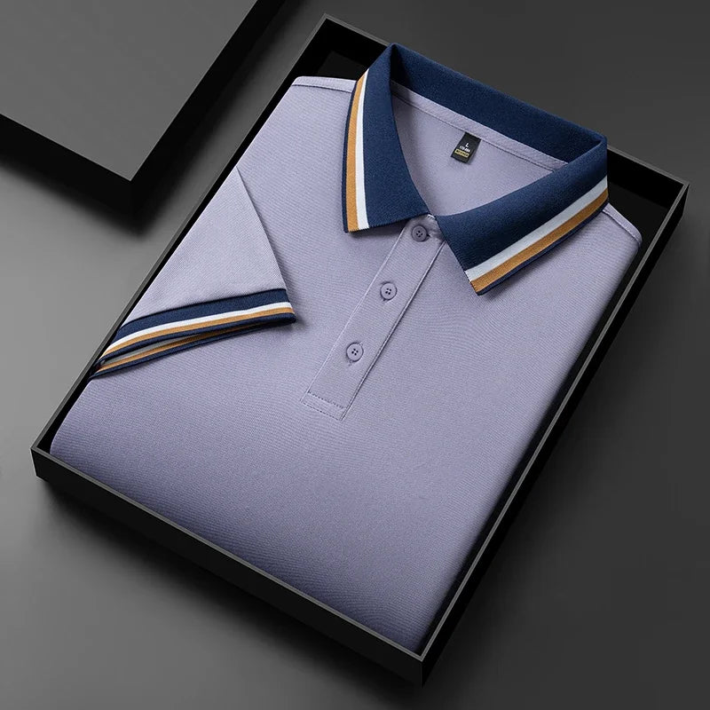 Poloshirt Herren Kurzarm mit Kontrastkragen