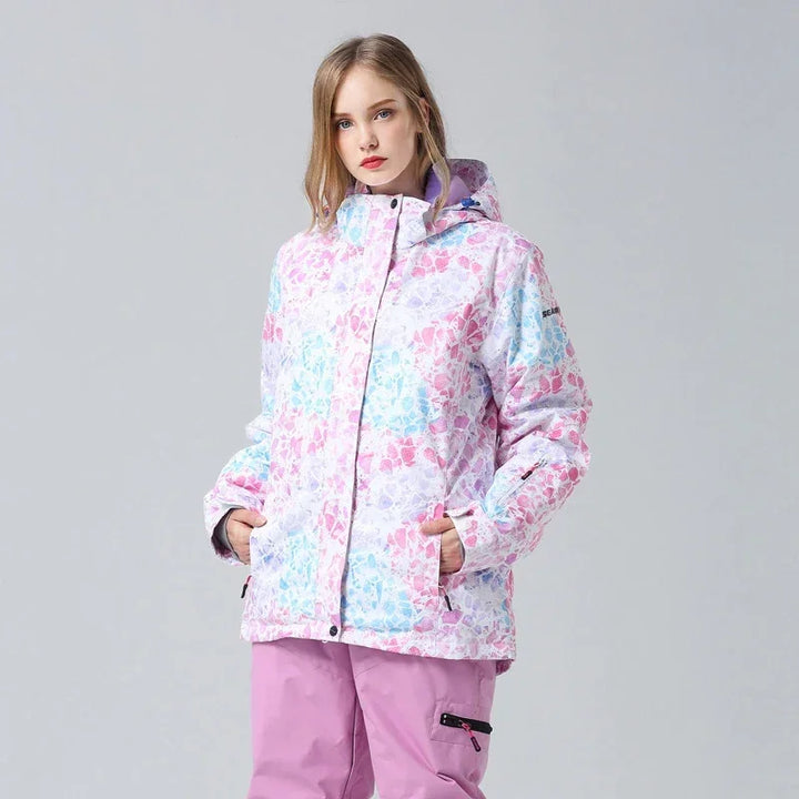 Elfriede | Damen Winter-Skijacke mit Blumenmuster