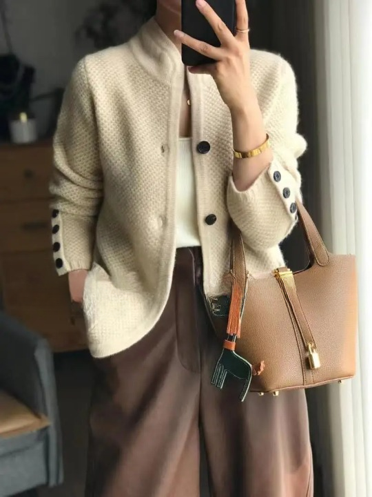 Danielle | Damen Winter Cardigan Mit Knopfleiste