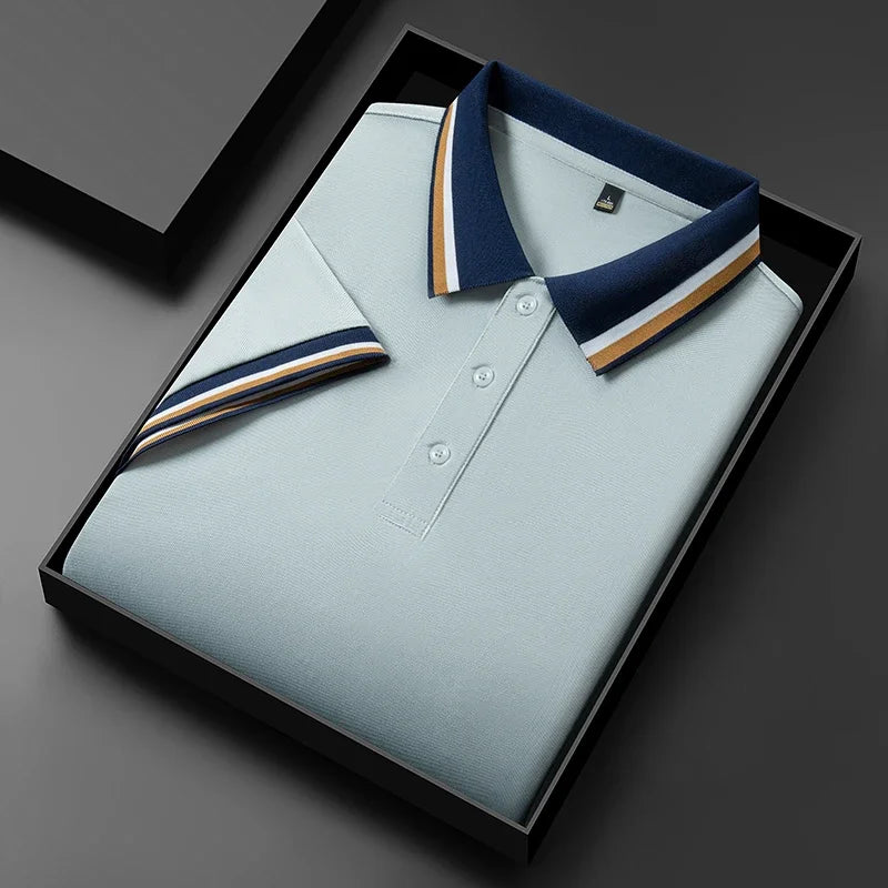 Poloshirt Herren Kurzarm mit Kontrastkragen