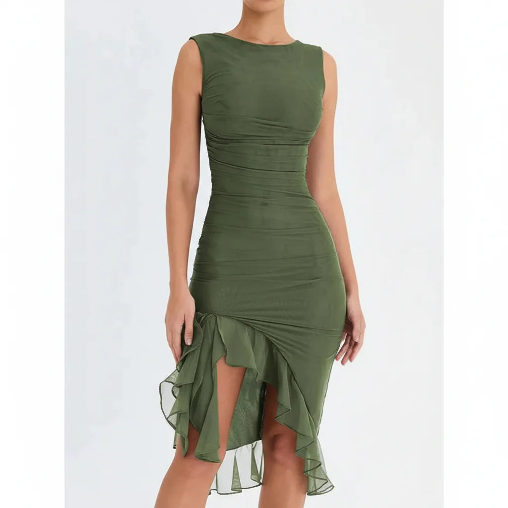 Charlotte Kleid – Elegantes Midi-Kleid aus Stretch-Mesh