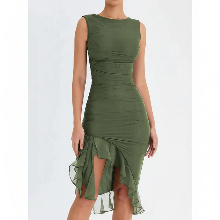 Charlotte Kleid – Elegantes Midi-Kleid aus Stretch-Mesh
