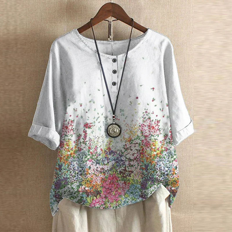 Damenbluse mit Blumenmuster und lockerer Passform