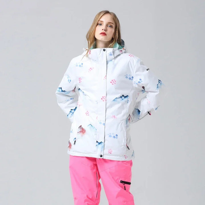 Elfriede | Damen Winter-Skijacke mit Blumenmuster