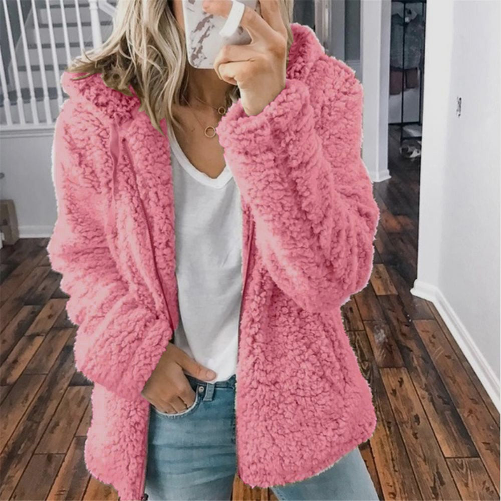 Teddy Warme Winterjacke Damen Mit Kapuze | Lockerer Schnitt Und Taschen