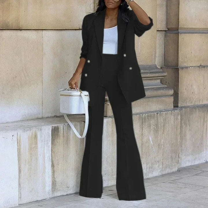 Damen Blazer-Set Zweireihig | Ausgestellte Hose