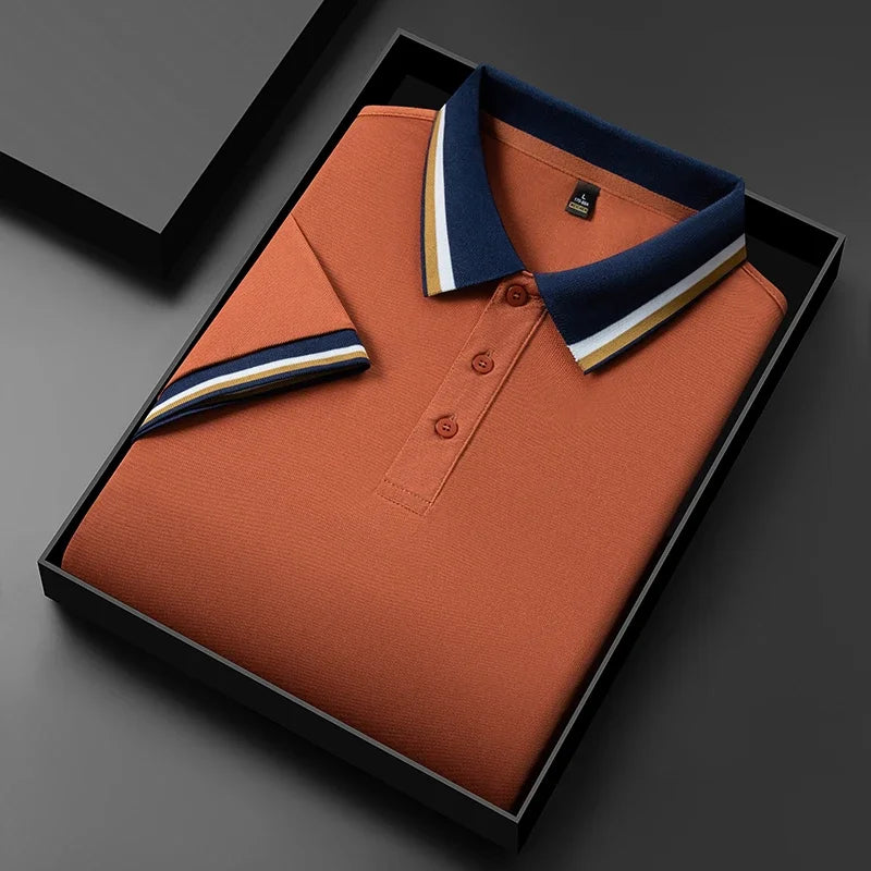 Poloshirt Herren Kurzarm mit Kontrastkragen