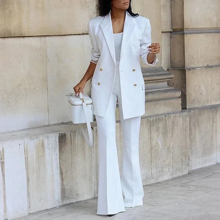 Damen Blazer-Set Zweireihig | Ausgestellte Hose