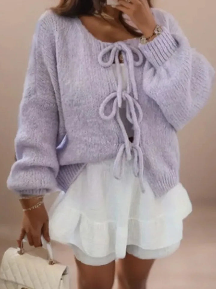 Doris | Damen Warme Strickjacke mit langen Ärmeln