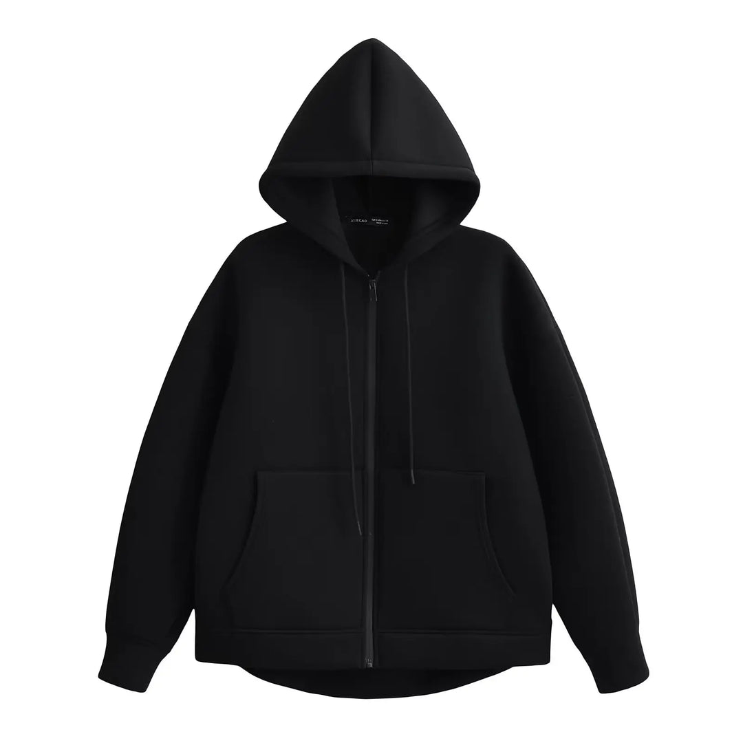 Gudrun | Damen Kapuzenjacke mit Reißverschluss und Lockerer Passform
