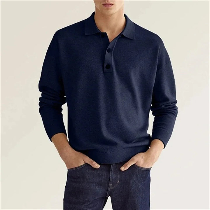Peter | Herren Freizeit-Poloshirt mit langen Ärmeln