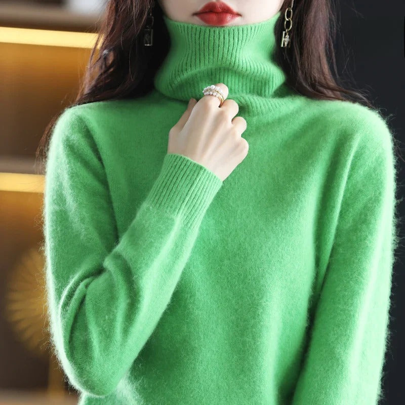 Isabella – Damen Ärmelloser Feinstrick Rollkragenpullover
