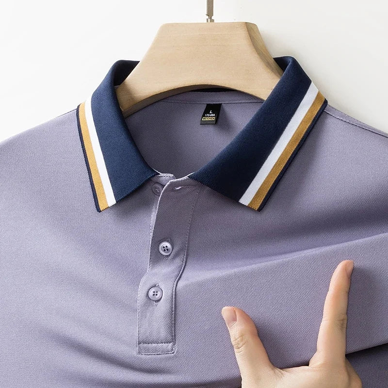 Poloshirt Herren Kurzarm mit Kontrastkragen
