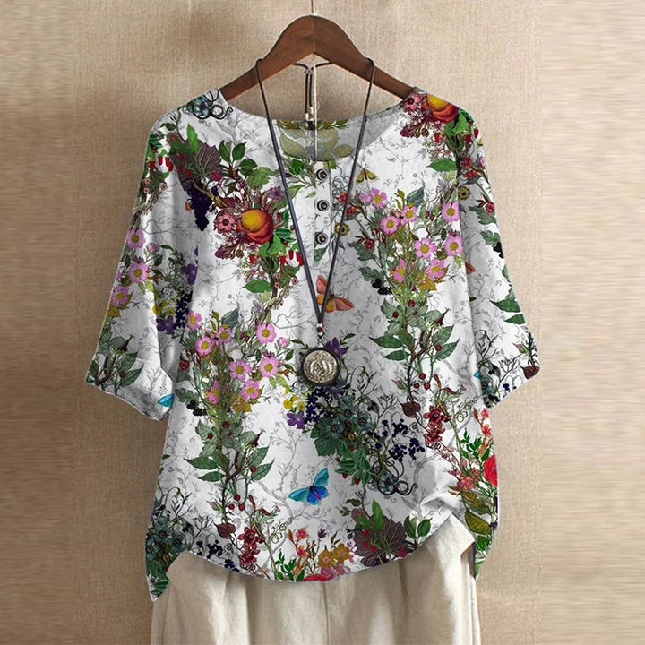 Damenbluse mit Blumenmuster und lockerer Passform