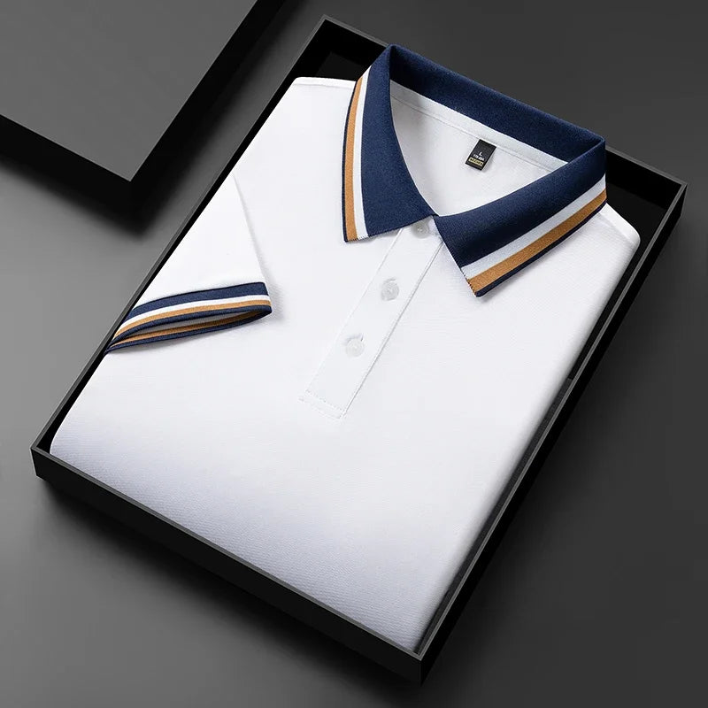 Poloshirt Herren Kurzarm mit Kontrastkragen