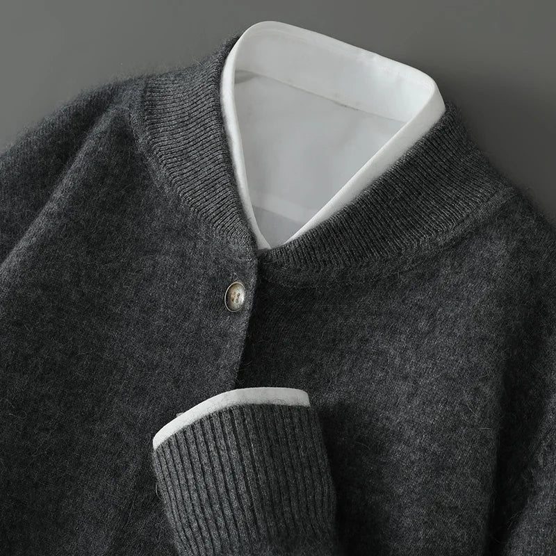 Anke | Damen Weiche Strickjacke mit Knopfleiste vorne