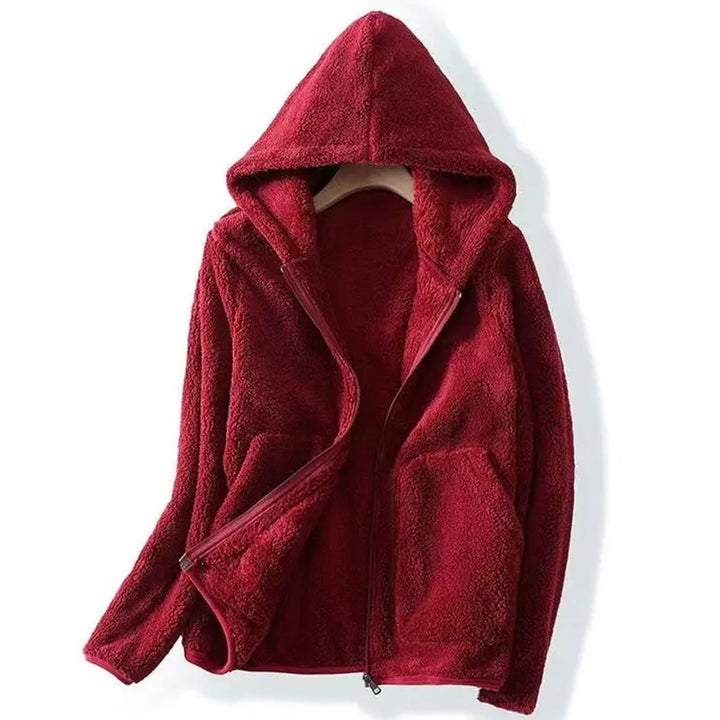 Emma | Damen Winter-Kuschelige Kapuzenjacke mit Reißverschluss
