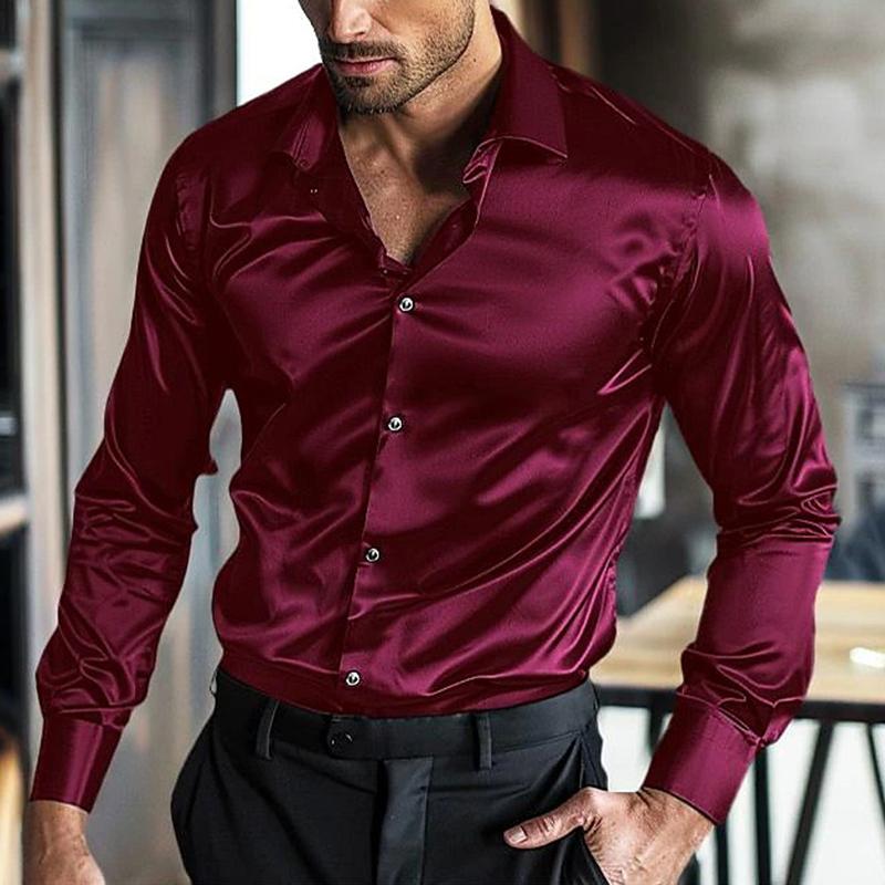 Elian – Glänzendes Satin Hemd für Herren
