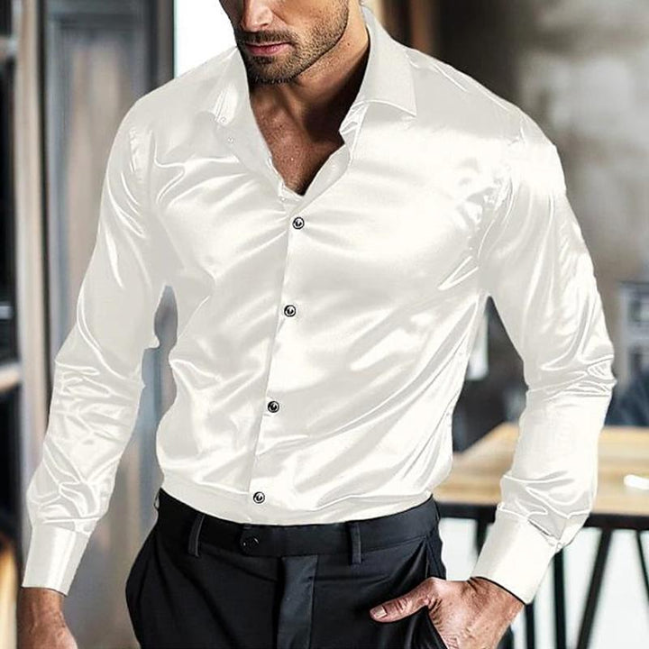 Elian – Glänzendes Satin Hemd für Herren