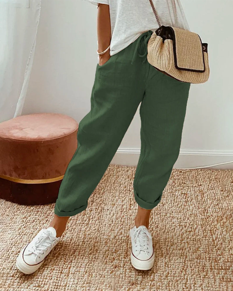 Sophia – Lightweight Anti-Sweat Linen Trousers - Image 6