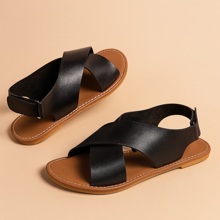 Damensandalen mit Kreuzriemen