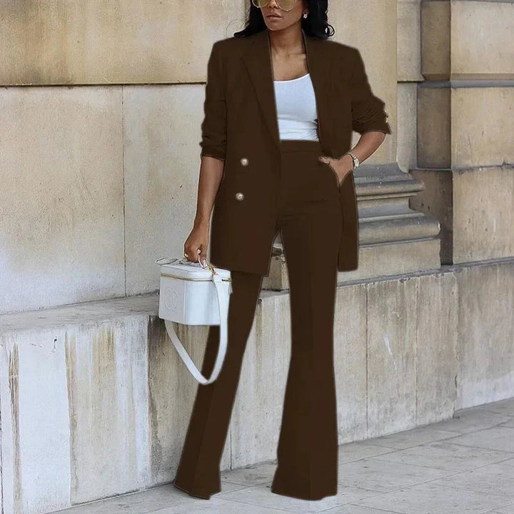 Damen Blazer-Set Zweireihig | Ausgestellte Hose