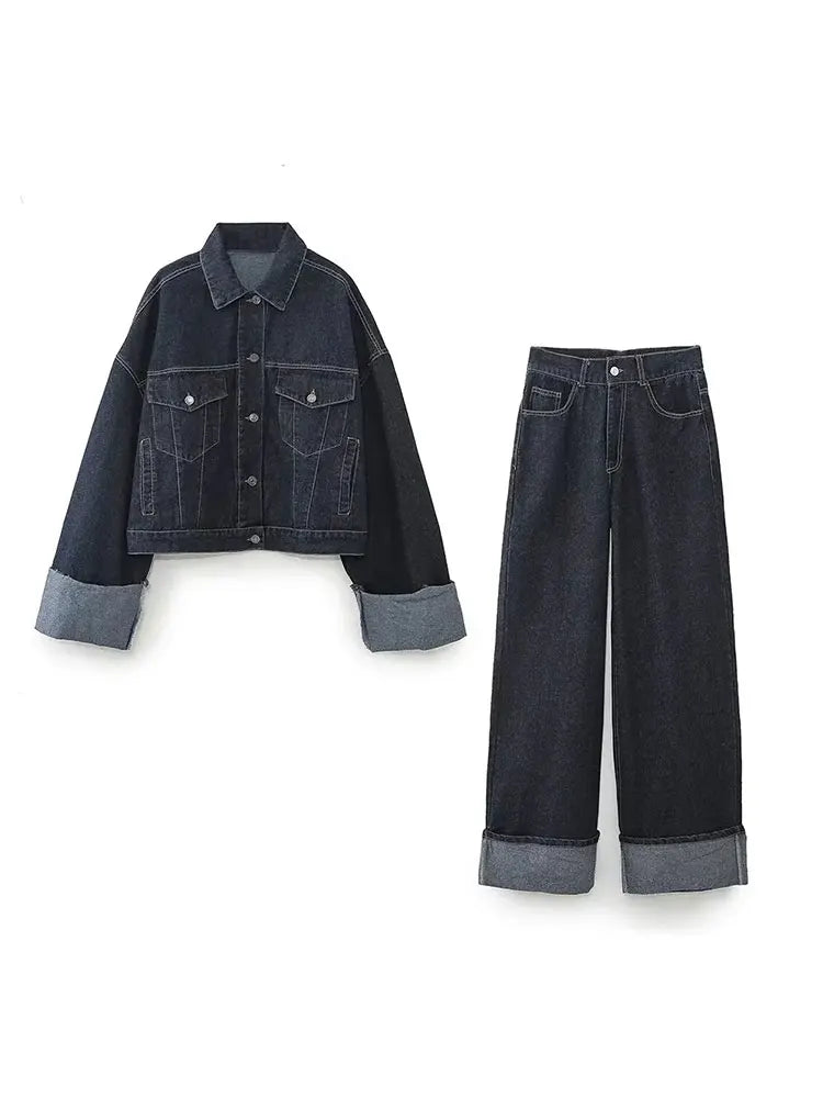 Petra | Damen Frühlings-Set mit Cropped-Jacke und Hose