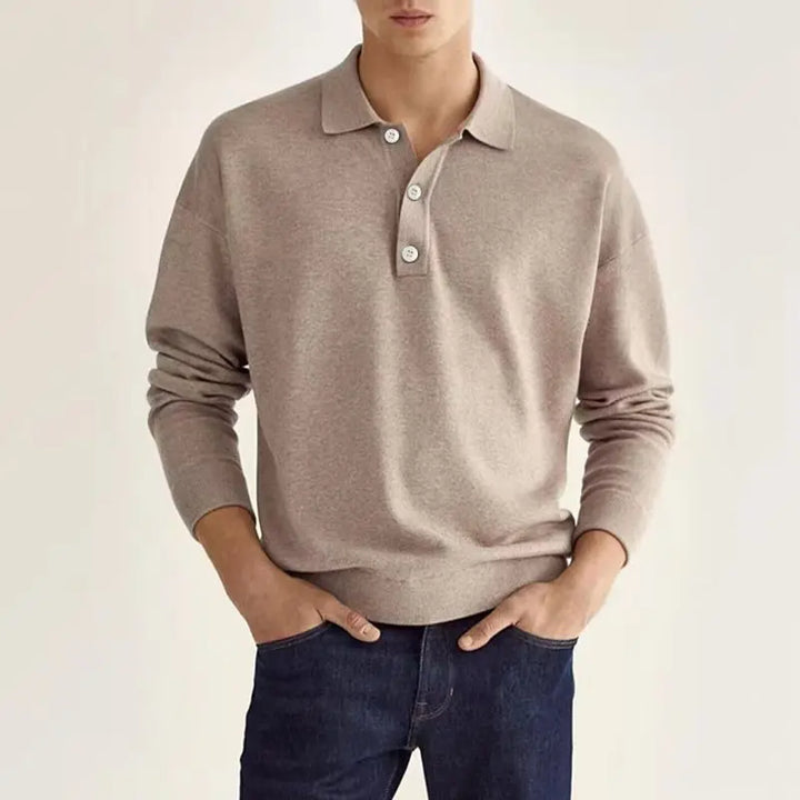 Peter | Herren Freizeit-Poloshirt mit langen Ärmeln