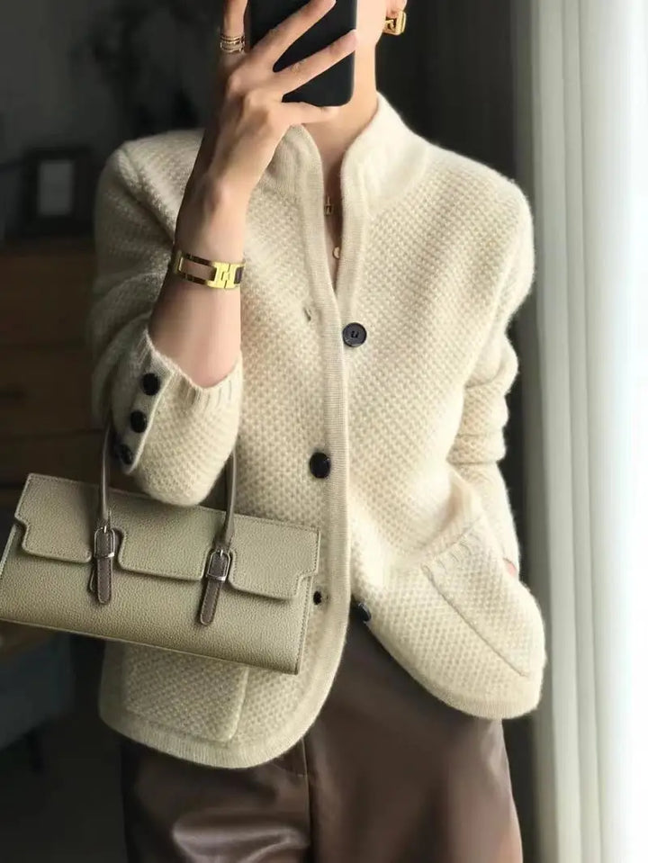 Danielle | Damen Winter Cardigan Mit Knopfleiste