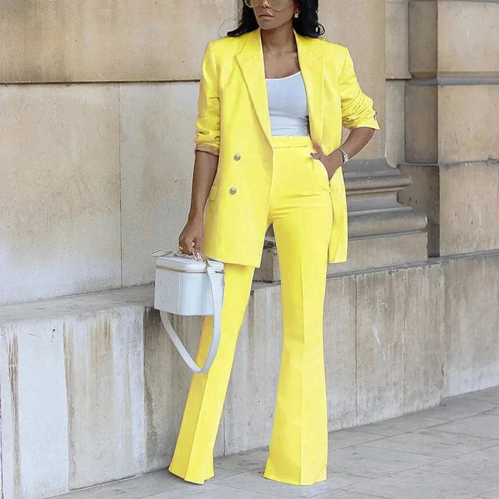 Damen Blazer-Set Zweireihig | Ausgestellte Hose