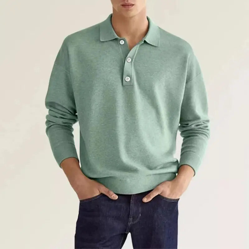 Peter | Herren Freizeit-Poloshirt mit langen Ärmeln