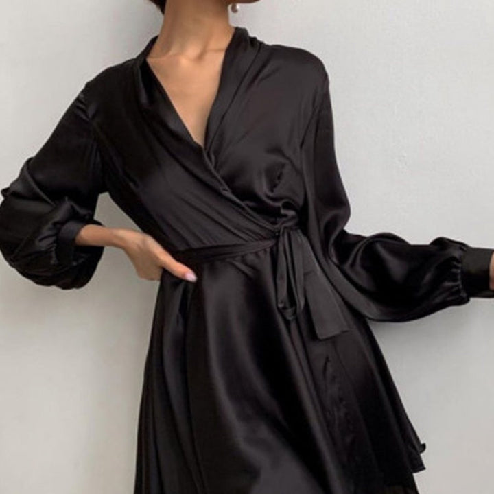 Damen Satin-Partykleid Lang