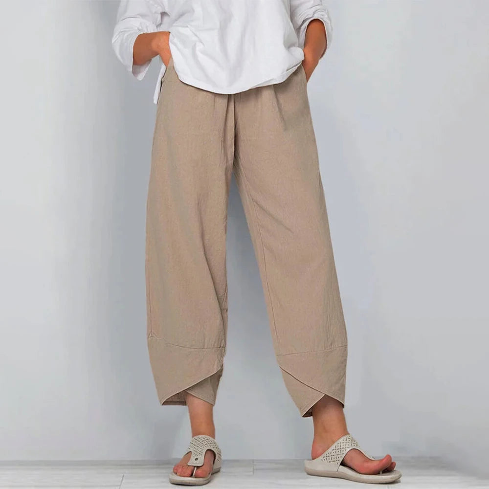 Netha Leinenhose Damen – Mühelose Wide-Leg-Hose