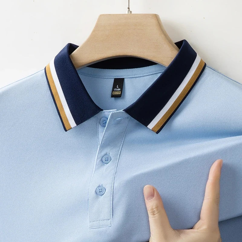 Poloshirt Herren Kurzarm mit Kontrastkragen