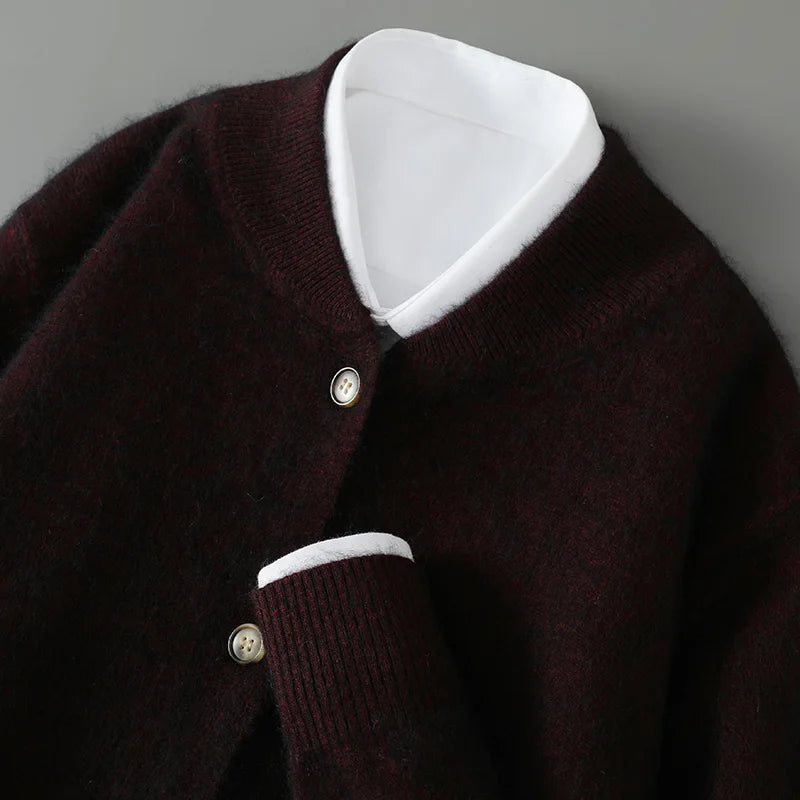 Anke | Damen Weiche Strickjacke mit Knopfleiste vorne