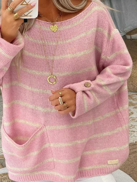 Schicker streifenpullover