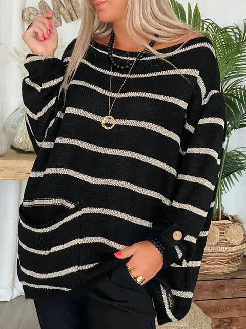 Schicker streifenpullover