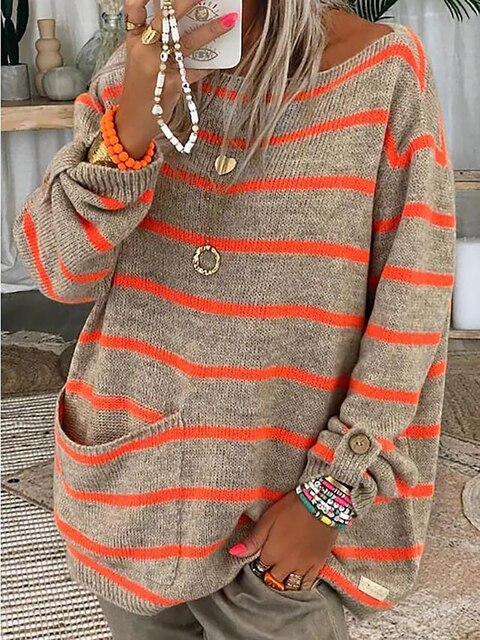 Schicker streifenpullover