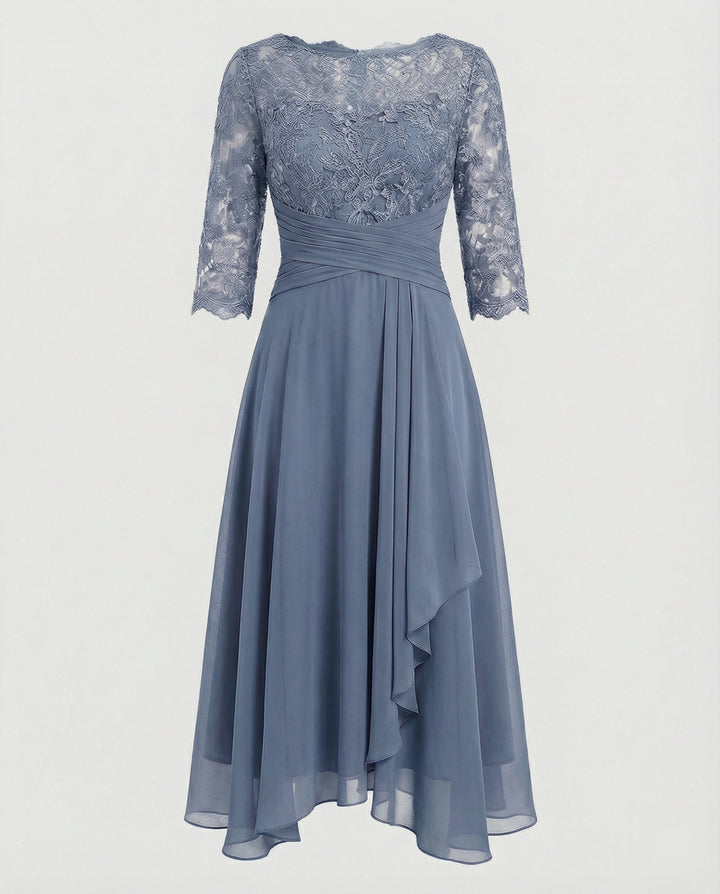 Schickes Kleid Damen | Asymmetrischer Saum & figurformender Fall