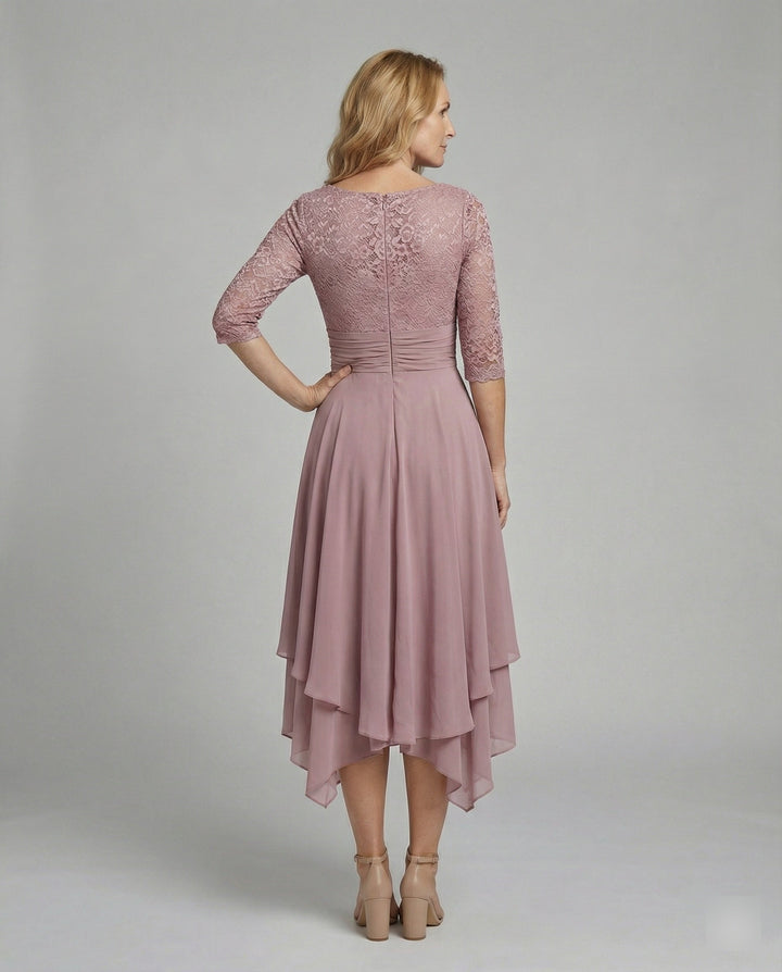 Schickes Kleid Damen | Asymmetrischer Saum & figurformender Fall