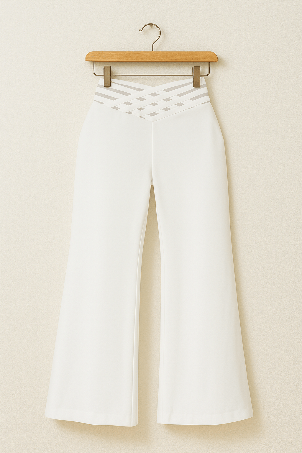 Schlaghose Damen | Hoher Bund & Cut-out Taillen-Detail