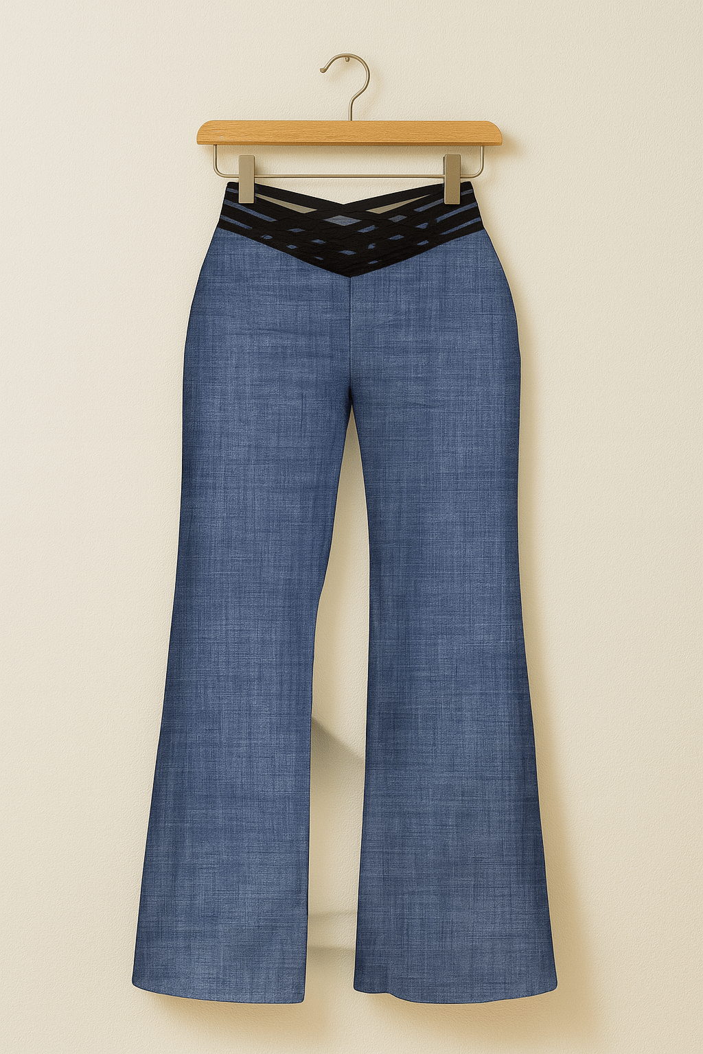 Schlaghose Damen | Hoher Bund & Cut-out Taillen-Detail