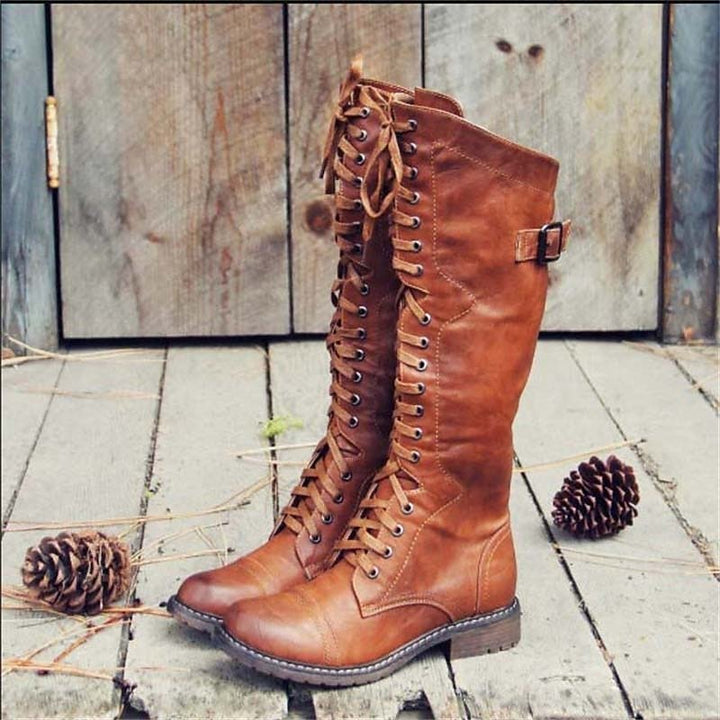 Schnürstiefel Kniehoch Damen
