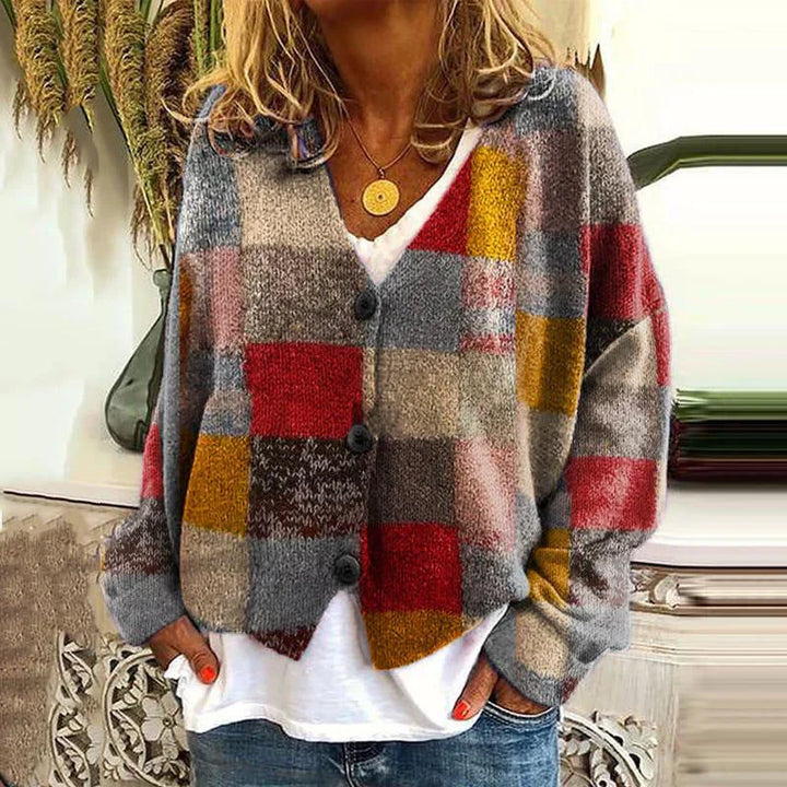 Schöner bedruckter Strickcardigan