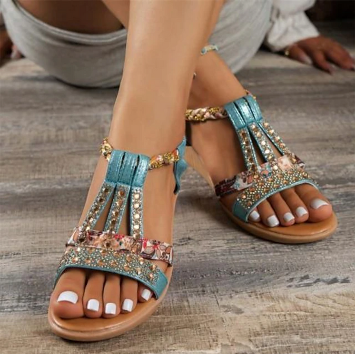 Damen Keilabsatz Sandalen | Glitzer