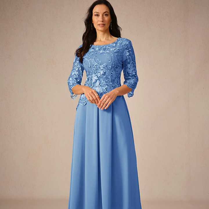 Women's Maxi Dress A-line | 3/4 Sleeve