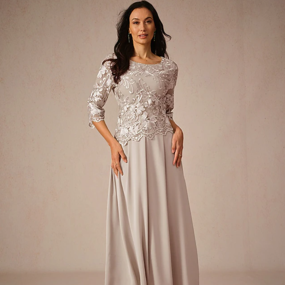 Women's Maxi Dress A-line | 3/4 Sleeve