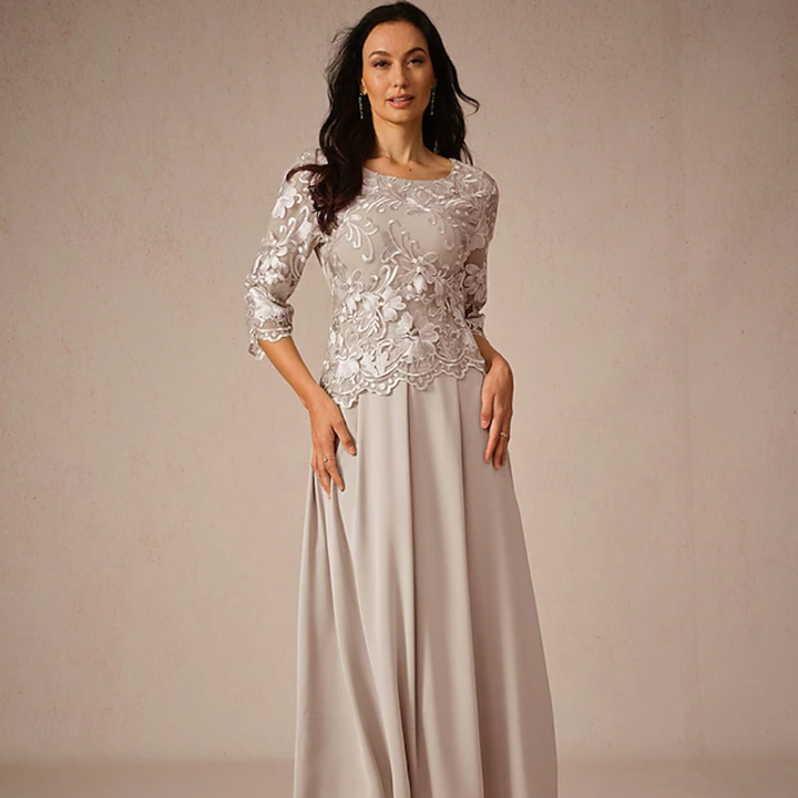 Women's Maxi Dress A-line | 3/4 Sleeve