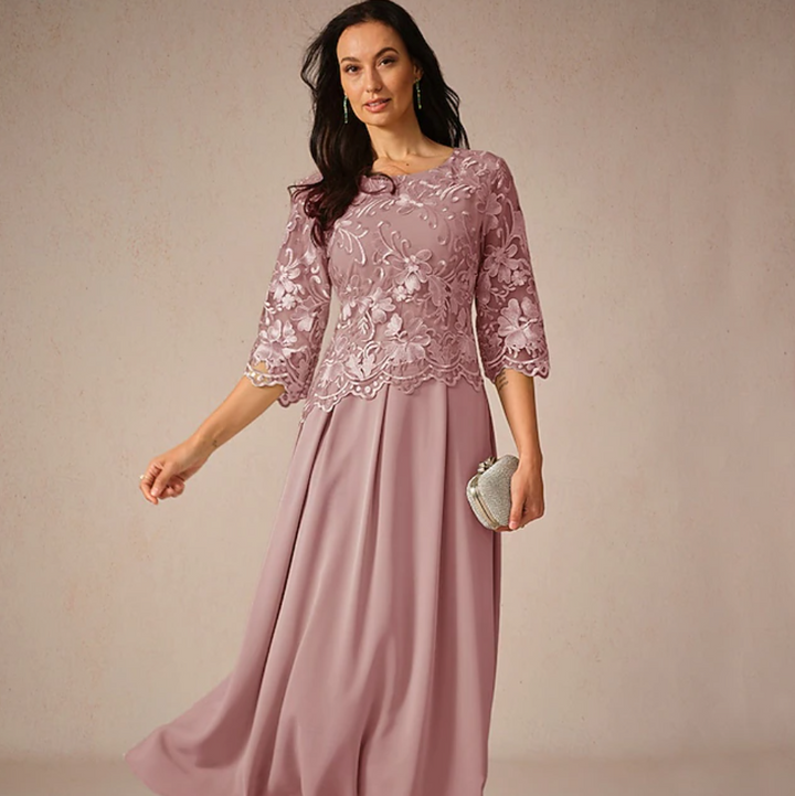Women's Maxi Dress A-line | 3/4 Sleeve