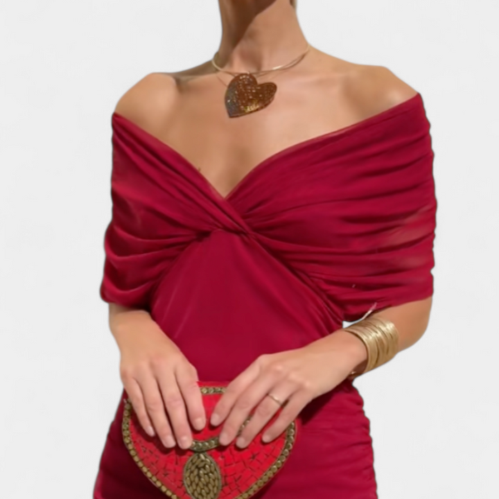 Damen-Maxikleid mit V-Ausschnitt und Blumenmuster